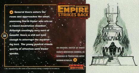 1995 Topps Widevision Star Wars: The Empire Strikes Back #16 Int. Vader's Star Destroyer - Vader's Chamber Meditation Pod Back