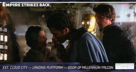 1995 Topps Widevision Star Wars: The Empire Strikes Back #89 Ext. Cloud City - Landing Platform - Door of Millennium Falcon Front