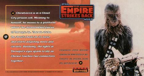 1995 Topps Widevision Star Wars: The Empire Strikes Back #97 Int. Cloud City - Large Cell Back