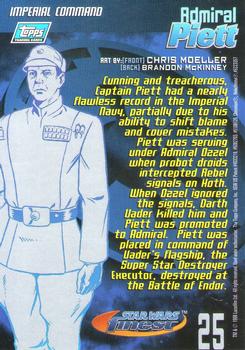 1996 Finest Star Wars #25 Admiral Piett Back