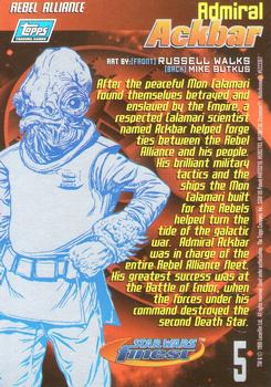 1996 Finest Star Wars #5 Admiral Ackbar Back