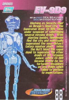1996 Finest Star Wars #88 EV-9D9 Back