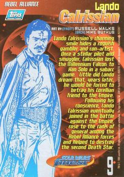 1996 Finest Star Wars #9 Lando Calrissian Back