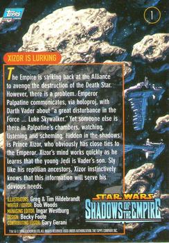 1996 Topps Star Wars Shadows of the Empire #1 Xizor is Lurking Back