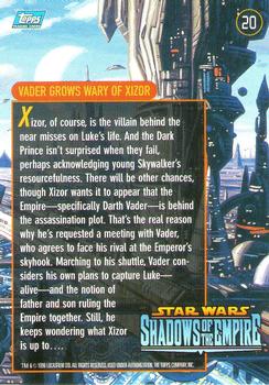 1996 Topps Star Wars Shadows of the Empire #20 Vader Grows Wary of Xizor Back
