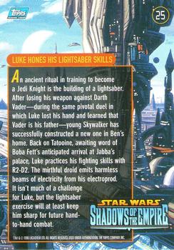 1996 Topps Star Wars Shadows of the Empire #25 Luke Hones His Lightsaber Skills Back