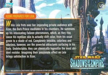 1996 Topps Star Wars Shadows of the Empire #49 Xizor Prepares for Leia Back