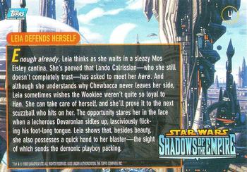1996 Topps Star Wars Shadows of the Empire #4 Leia Defends Herself Back