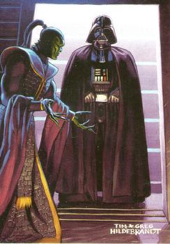 1996 Topps Star Wars Shadows of the Empire #6 Xizor Greets Vader Front