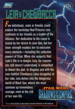 1996 Topps Star Wars Shadows of the Empire #74 Leia & Chewbacca Back