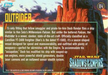 1996 Topps Star Wars Shadows of the Empire #84 Outrider Back
