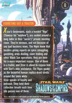 1996 Topps Star Wars Shadows of the Empire #8 Ferreting Out a Traitor Back