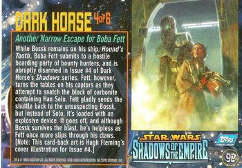 1996 Topps Star Wars Shadows of the Empire #92 Another Narrow Escape for Boba Fett Back