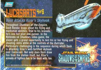 1996 Topps Star Wars Shadows of the Empire #98 Dash Attacks Xizor's Skyhook Back