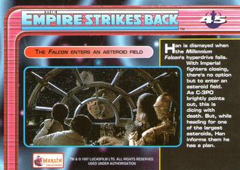 1997 Merlin Star Wars Special Edition #45 Falcon entering asteroid field Back