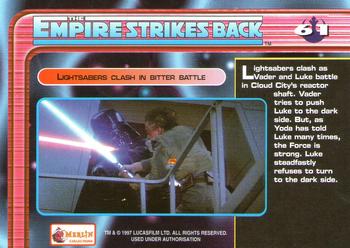 1997 Merlin Star Wars Special Edition #61 Luke and Vader dueling/Reactor Shaft Back
