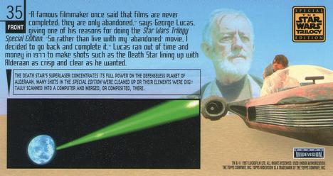 1997 Topps Widevision The Star Wars Trilogy Special Edition #35 Death Star Near Alderaan Back