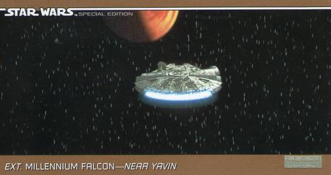 1997 Topps Widevision The Star Wars Trilogy Special Edition #37 Falcon Near Yavin Front