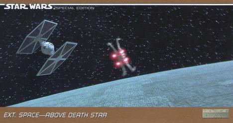 1997 Topps Widevision The Star Wars Trilogy Special Edition #49 TIE Chases X-Wing Front