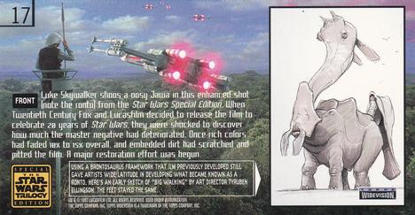 1997 Topps Widevision The Star Wars Trilogy Special Edition #17 Jawa Looks at Speeder Back