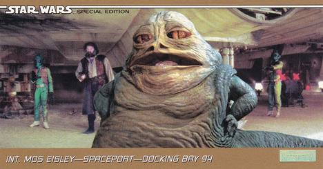 1997 Topps Widevision The Star Wars Trilogy Special Edition #27 Jabba Hands on Hips Front