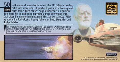 1997 Topps Widevision The Star Wars Trilogy Special Edition #50 Exploding TIE Back