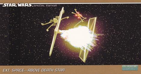 1997 Topps Widevision The Star Wars Trilogy Special Edition #50 Exploding TIE Front