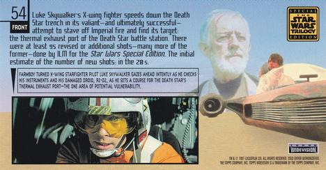 1997 Topps Widevision The Star Wars Trilogy Special Edition #54 Firing in the Trench Back