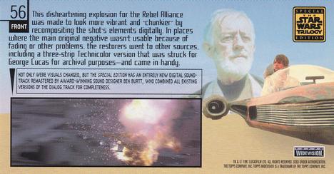 1997 Topps Widevision The Star Wars Trilogy Special Edition #56 Explosion in the Trench Back