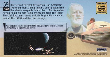 1997 Topps Widevision The Star Wars Trilogy Special Edition #59 Leaving the Death Star Behind Back