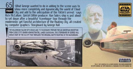 1997 Topps Widevision The Star Wars Trilogy Special Edition #65 Landing Platform Sketch Back