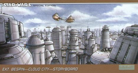 1997 Topps Widevision The Star Wars Trilogy Special Edition #64 Cloud City Sketches Front