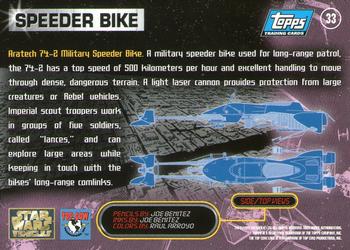 1997 Topps Star Wars Vehicles #33 Speeder Bike Back