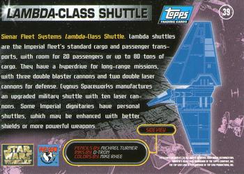 1997 Topps Star Wars Vehicles #39 Lambda-Class Shuttle Back
