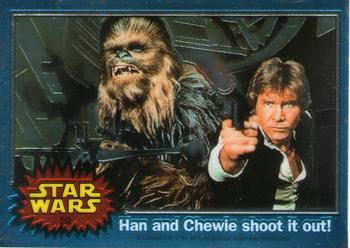 1999 Topps Chrome Archives Star Wars #20 Han and Chewie Shoot It Out! Front