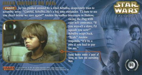 1999 Topps Widevision Star Wars: Episode I #30 Anakin Confronts His Rival Back