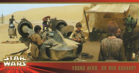 1999 Topps Widevision Star Wars: Episode I #37 Young Hero...Or Bug Squash? Front