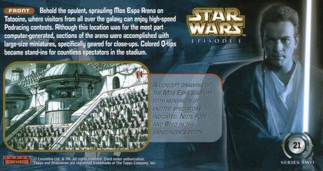 1999 Topps Widevision Star Wars: Episode I Series 2 #21 Podracing Arena Back