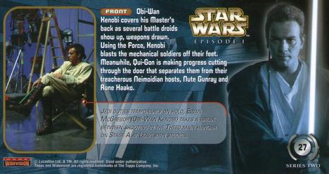 1999 Topps Widevision Star Wars: Episode I Series 2 #27 Blasted By The Force Back