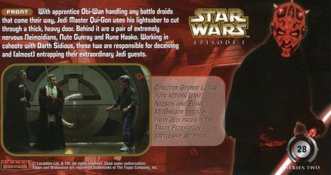 1999 Topps Widevision Star Wars: Episode I Series 2 #28 Qui-Gon Cuts Through Back