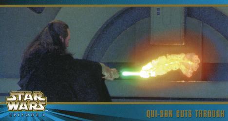 1999 Topps Widevision Star Wars: Episode I Series 2 #28 Qui-Gon Cuts Through Front