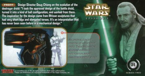 1999 Topps Widevision Star Wars: Episode I Series 2 #29 Destroyer Droids Back