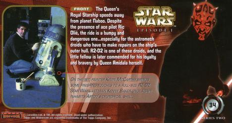 1999 Topps Widevision Star Wars: Episode I Series 2 #34 Courageous Astromech Droid Back