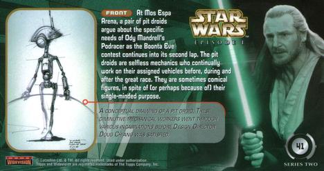 1999 Topps Widevision Star Wars: Episode I Series 2 #41 Pit Droid Dispute Back