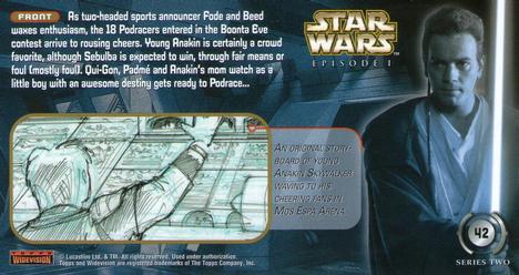 1999 Topps Widevision Star Wars: Episode I Series 2 #42 Arriving in the Arena Back