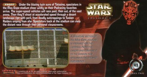 1999 Topps Widevision Star Wars: Episode I Series 2 #43 The Crowd Goes Wild Back