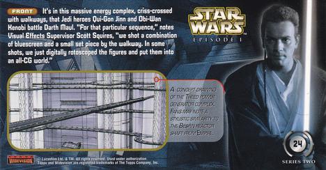 1999 Topps Widevision Star Wars: Episode I Series 2 #24 Theed Power Generator Back