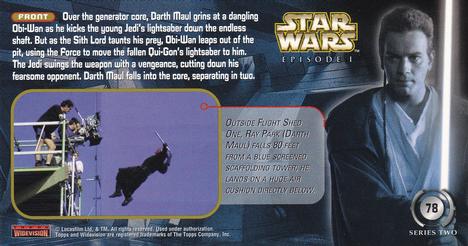 1999 Topps Widevision Star Wars: Episode I Series 2 #78 Hang On, Obi-Wan Back