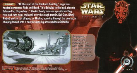 1999 Topps Widevision Star Wars: Episode I Series 2 #52 High-Speed Climax Back