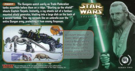 1999 Topps Widevision Star Wars: Episode I Series 2 #56 Fantastic Weaponry Back